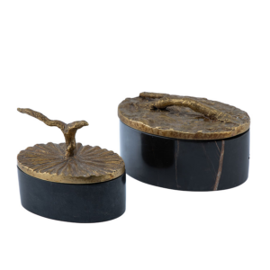 BOITE MARBRE NOIR OVALE
