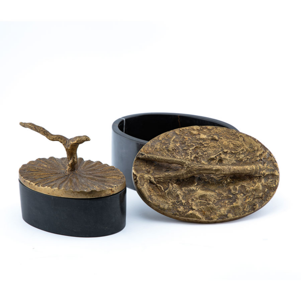 BOITE MARBRE NOIR OVALE – Image 2