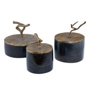 BOITE MARBRE NOIR RONDE