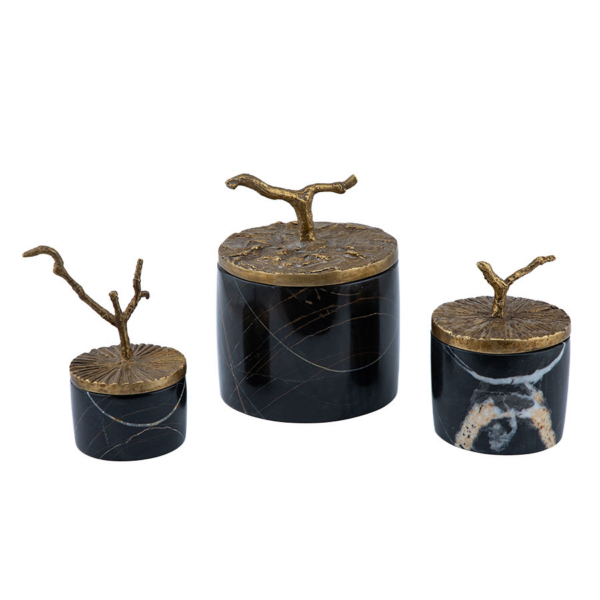 BOITE MARBRE NOIR RONDE – Image 2