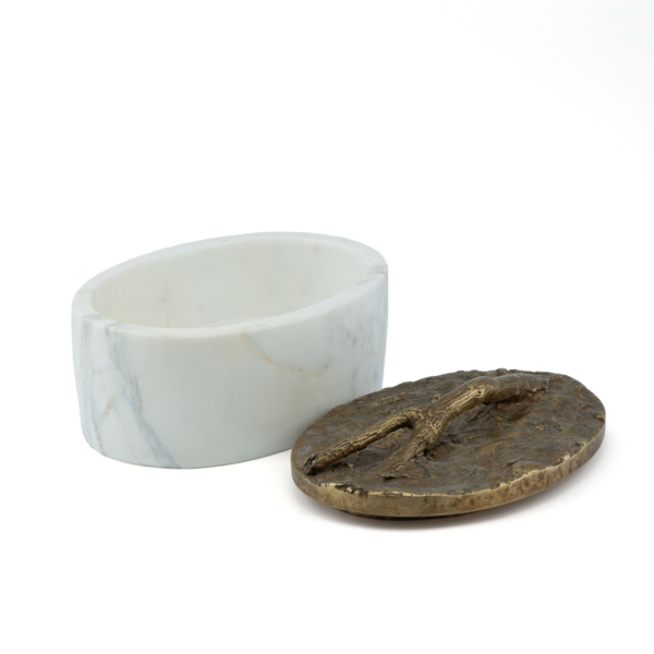 BOITE MARBRE BLANC OVALE – Image 2