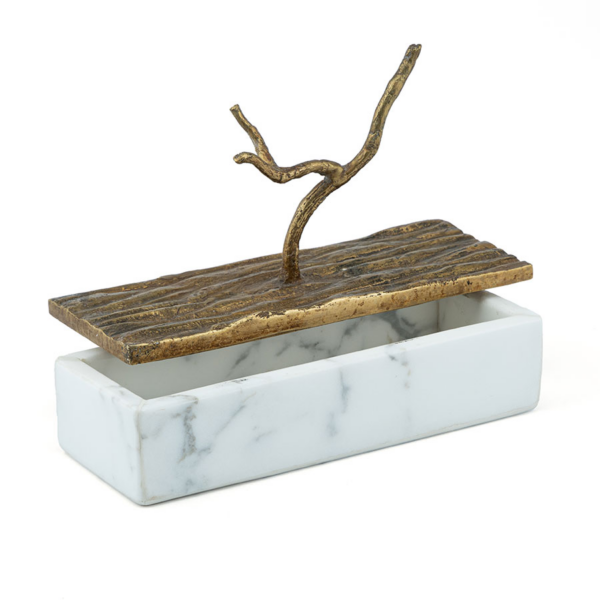 BOITE MARBRE BLANC RECTANGLE – Image 2